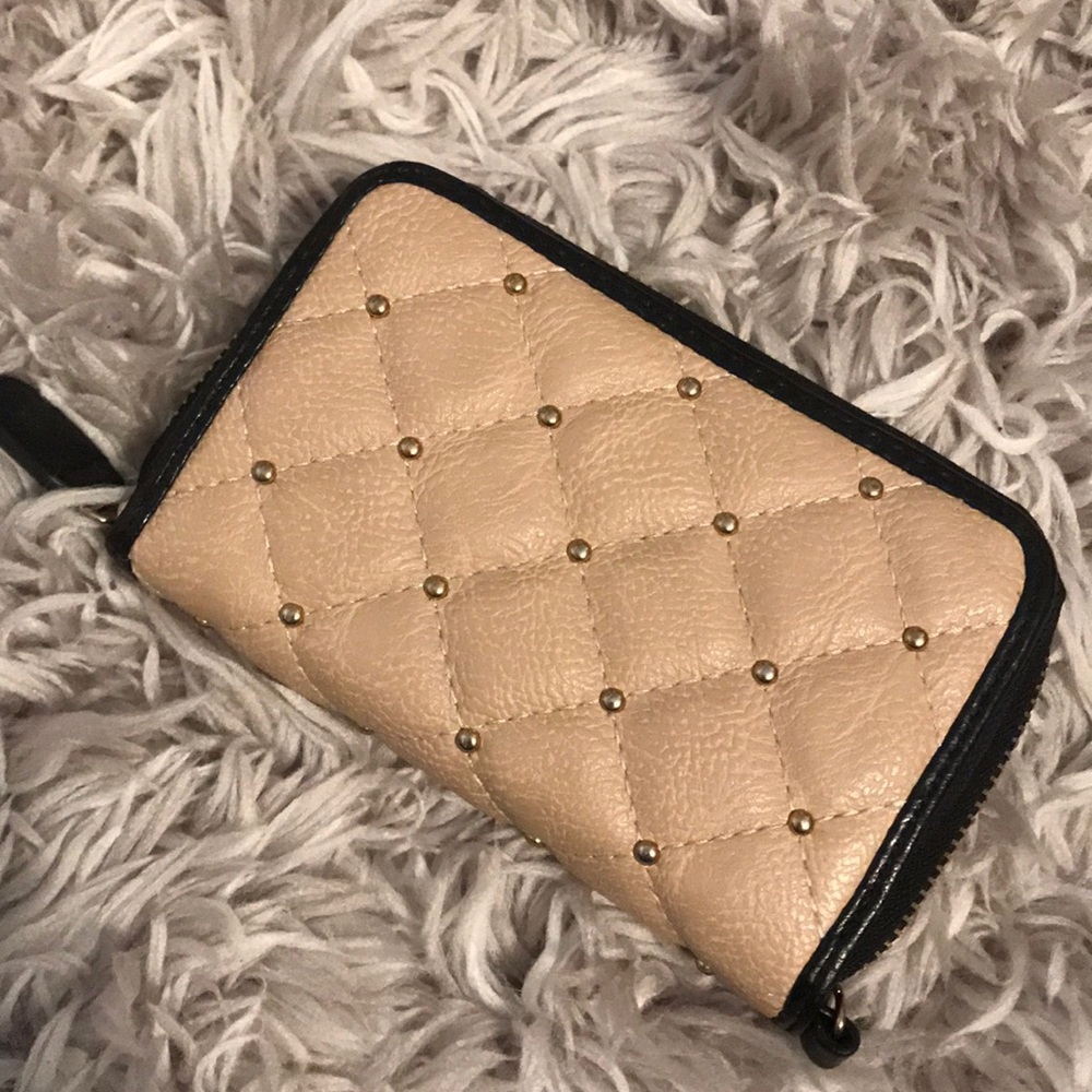 Tan Wallet with Black Tirm